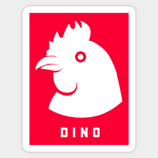 Stylized minimal design of a rooster. Art for chicken fans in white ink Sticker